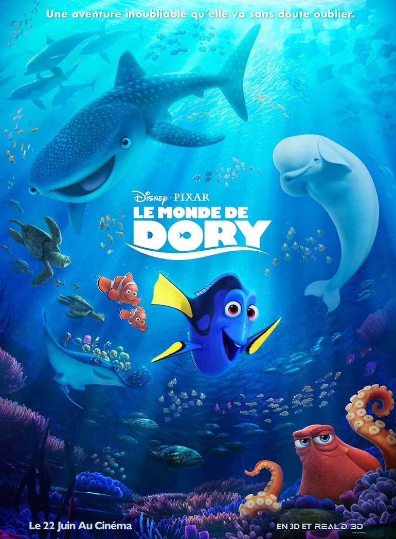 Affiche de Le monde de Dory, film hors compétition au FAH2025